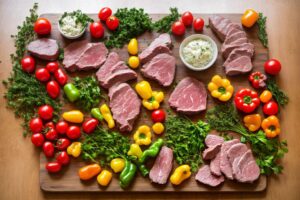 מגוון של טעמים עם בשר טחון